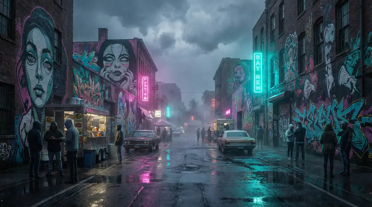 soe 454 - 雨夜壁画街